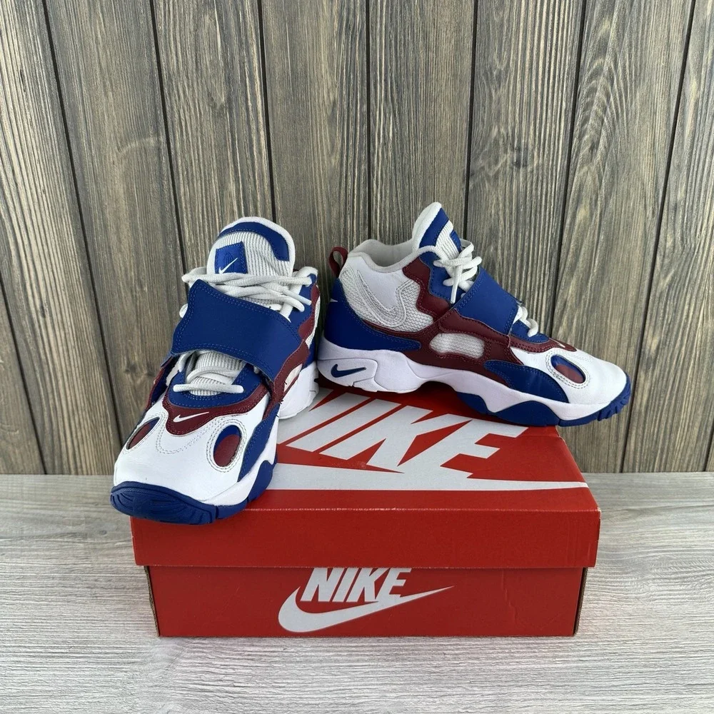 Nike Air Speed Turf Max 96 Shoes Boys 5.5Y White Blue Red Sneakers DZ4449-100